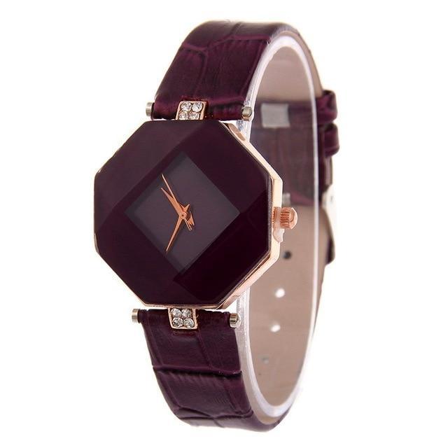 Glamorous Geometric Gem-Cut Women's Watch - Indigo-Temple