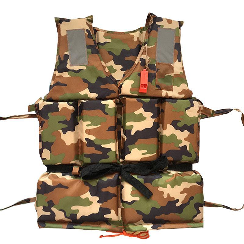 Adult & Children Camo Life Jackets with Whistle - Indigo-Temple