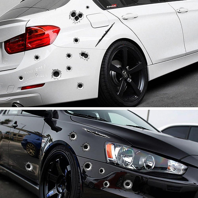 Realistic 3D Car Bullet Hole Stickers - Indigo-Temple