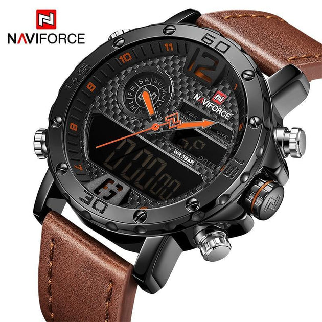 NAVIFORCE Saturn™ Tactical Water Resistant Analog & Digital Hand Watch - Indigo-Temple