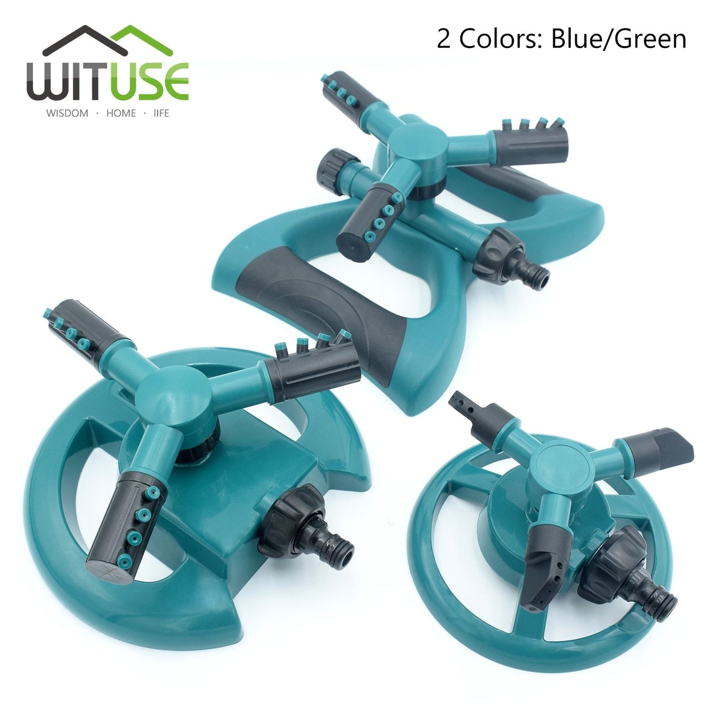 360° Auto-Rotating Adjustable Lawn Sprinkler - Indigo-Temple