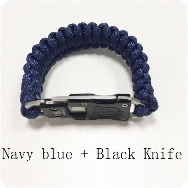 Paracord Survival knife  Bracelet - Indigo-Temple