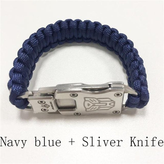 Paracord Survival knife  Bracelet - Indigo-Temple
