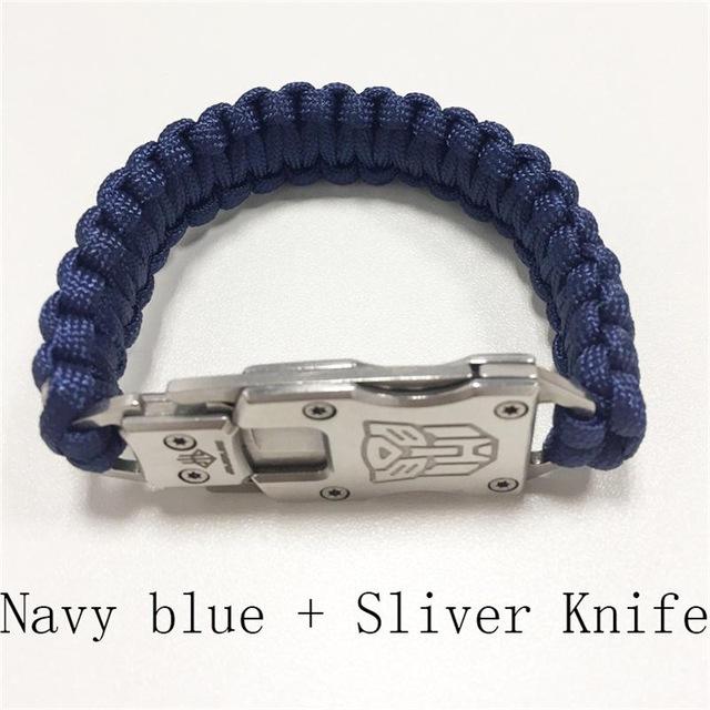 Paracord Survival knife  Bracelet - Indigo-Temple