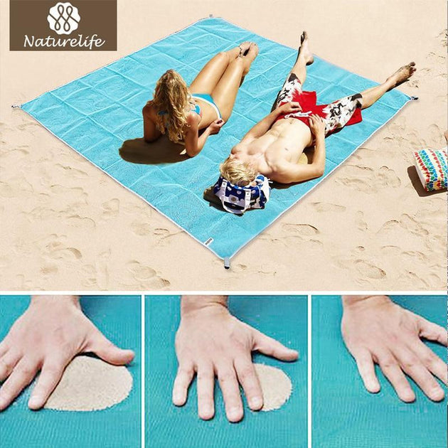 SAND-FREE Dual-Layer Beach Blanket - Indigo-Temple