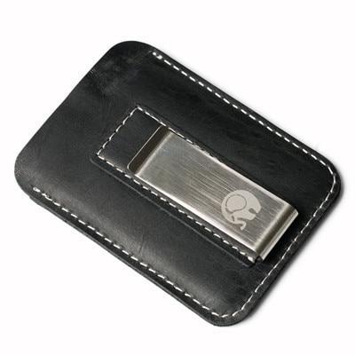 Genuine Leather Wallet with Money-Clip - Indigo-Temple