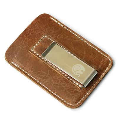 Genuine Leather Wallet with Money-Clip - Indigo-Temple