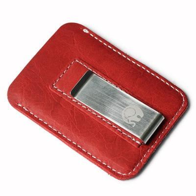 Genuine Leather Wallet with Money-Clip - Indigo-Temple