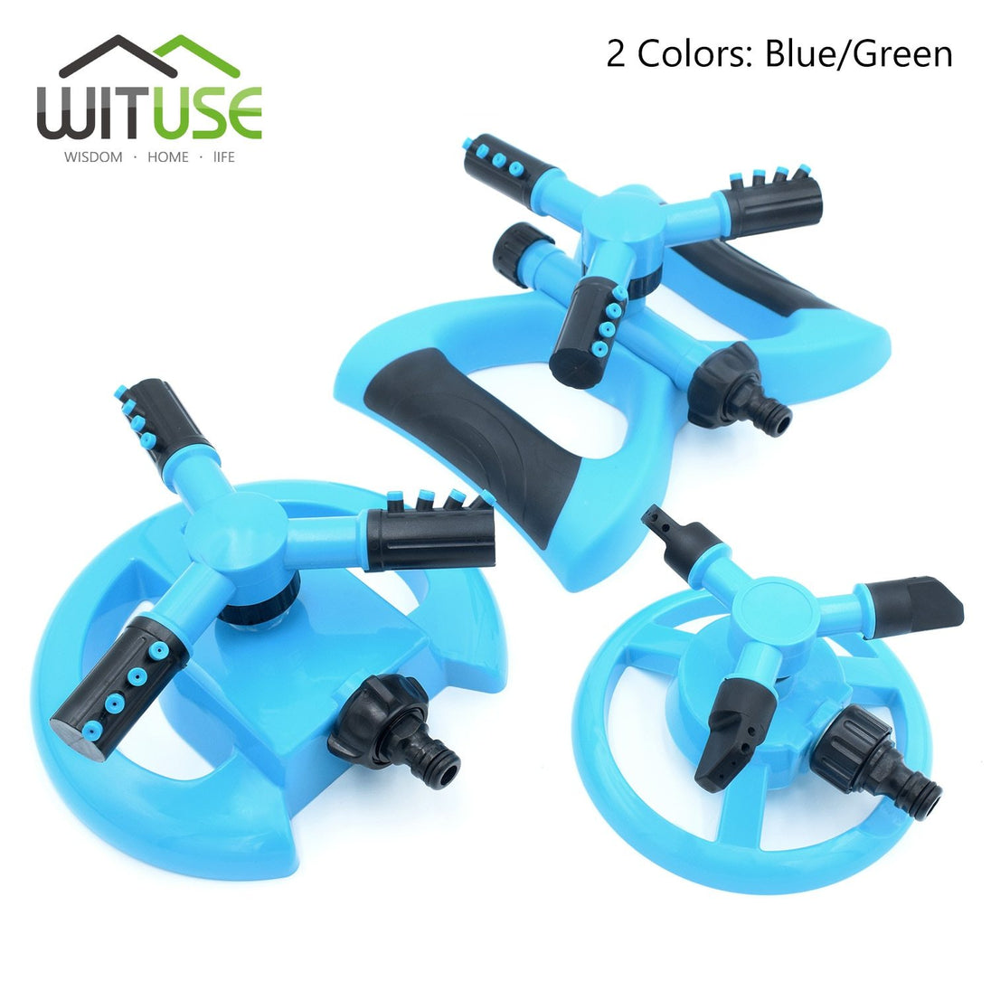 360° Auto-Rotating Adjustable Lawn Sprinkler - Indigo-Temple