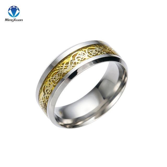 Tribal Dragon 316L Stainless-Steel Ring - Indigo-Temple