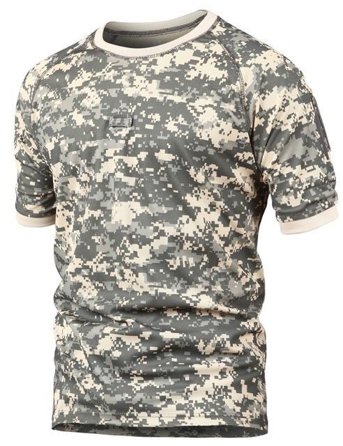 Summer Army  Breathable Camo Military T-Shirt - Indigo-Temple