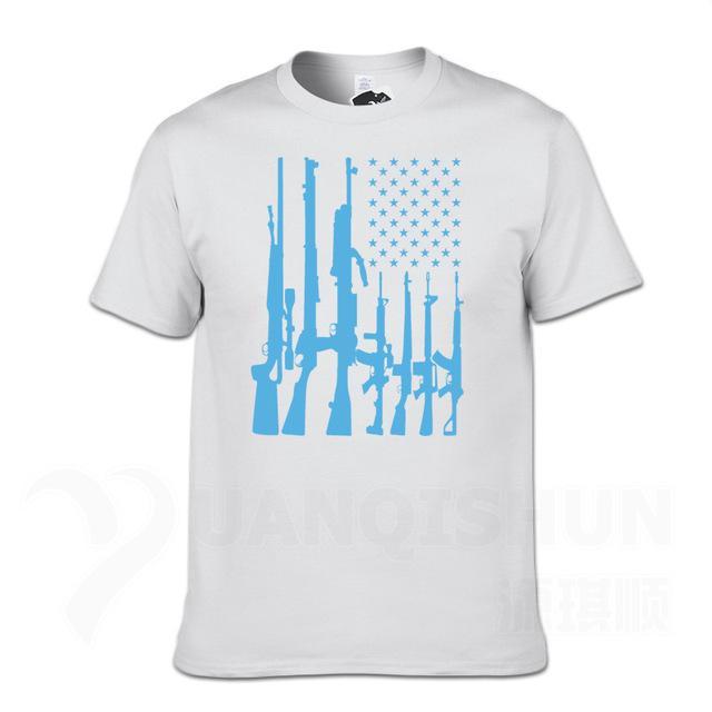 Second Amendment US Flag T-Shirt - Indigo-Temple