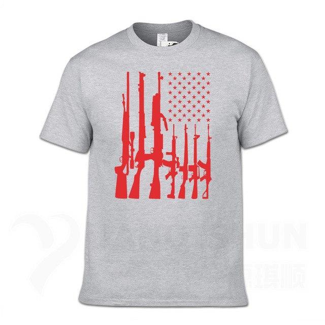 Second Amendment US Flag T-Shirt - Indigo-Temple