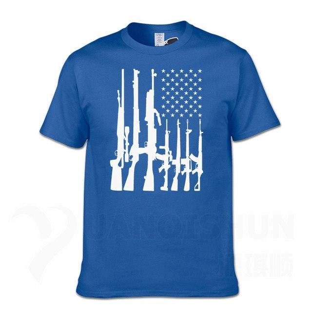 Second Amendment US Flag T-Shirt - Indigo-Temple