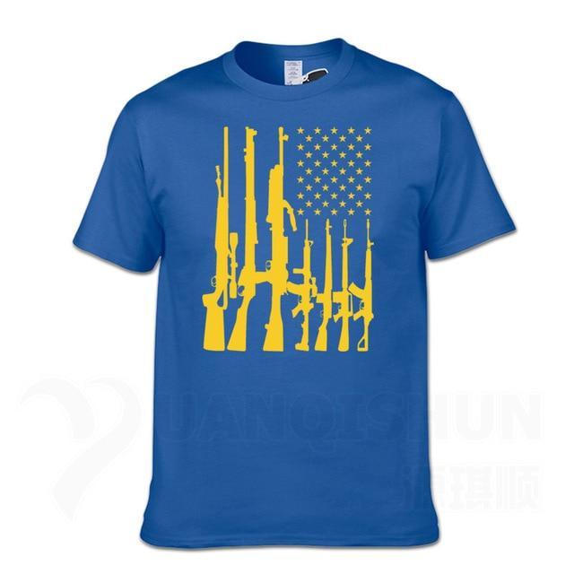 Second Amendment US Flag T-Shirt - Indigo-Temple