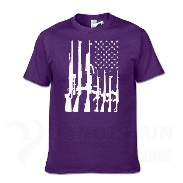 Second Amendment US Flag T-Shirt - Indigo-Temple