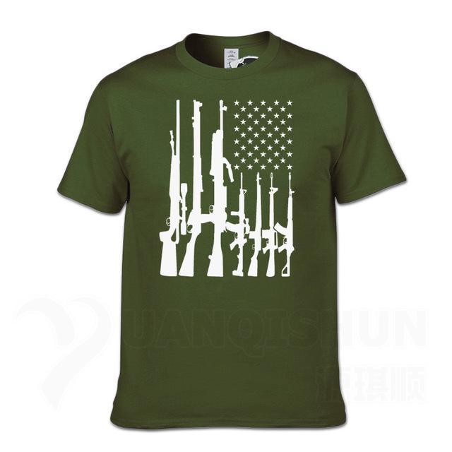 Second Amendment US Flag T-Shirt - Indigo-Temple