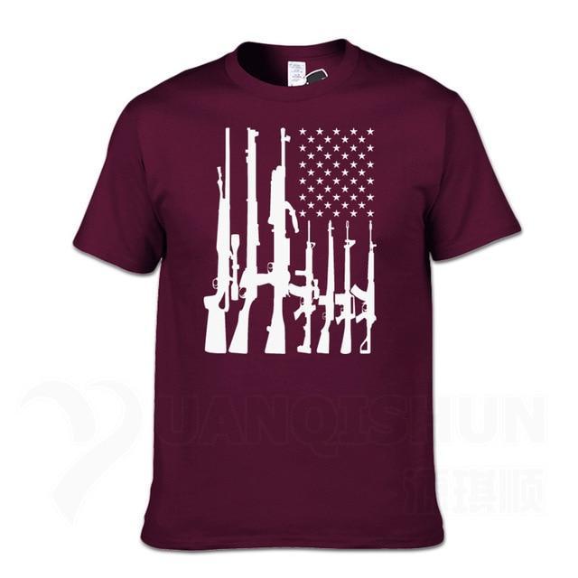 Second Amendment US Flag T-Shirt - Indigo-Temple
