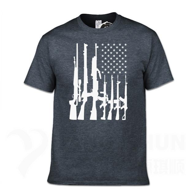 Second Amendment US Flag T-Shirt - Indigo-Temple