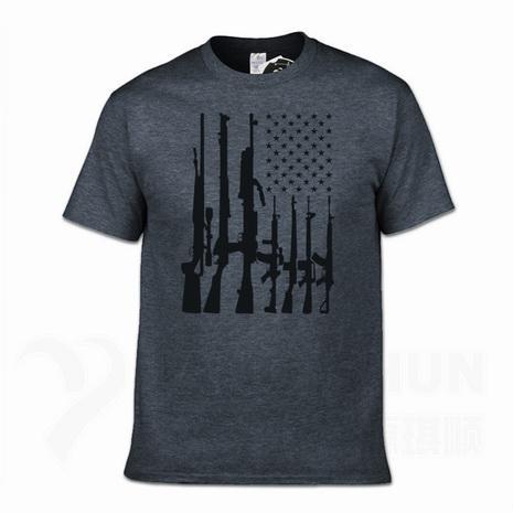 Second Amendment US Flag T-Shirt - Indigo-Temple