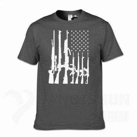 Second Amendment US Flag T-Shirt - Indigo-Temple