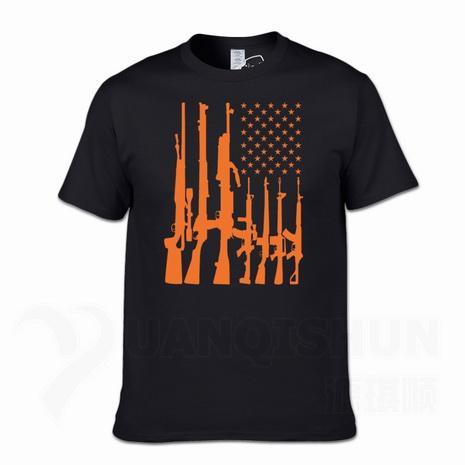 Second Amendment US Flag T-Shirt - Indigo-Temple