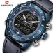 NAVIFORCE Jupiter™ Tactical Water Resistant Analog & Digital Hand Watch - Indigo-Temple