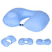 Hand-Press Inflatable Travel Pillow - Indigo-Temple