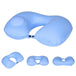 Hand-Press Inflatable Travel Pillow - Indigo-Temple