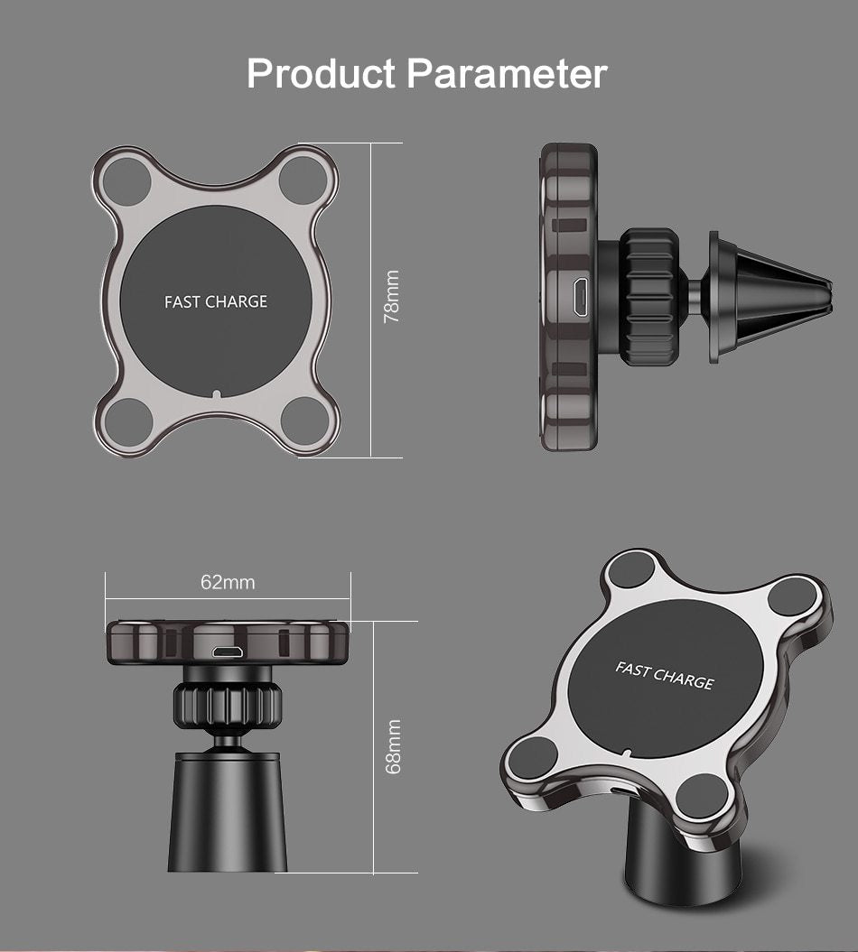 2-IN-1 Qi-Wireless Magnetic Phone Charger - Indigo-Temple