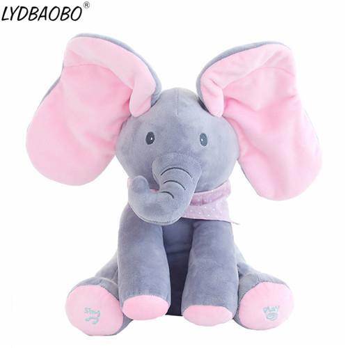 Peek-a-boo Interactive Elephant Plush Dolls - Indigo-Temple