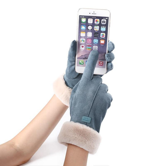 Noble™ Cashmere Touch Screen Gloves with Double Thick Plush - Indigo-Temple