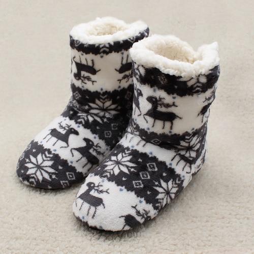 Unisex Cozy Cotton Slipper Boots - Indigo-Temple