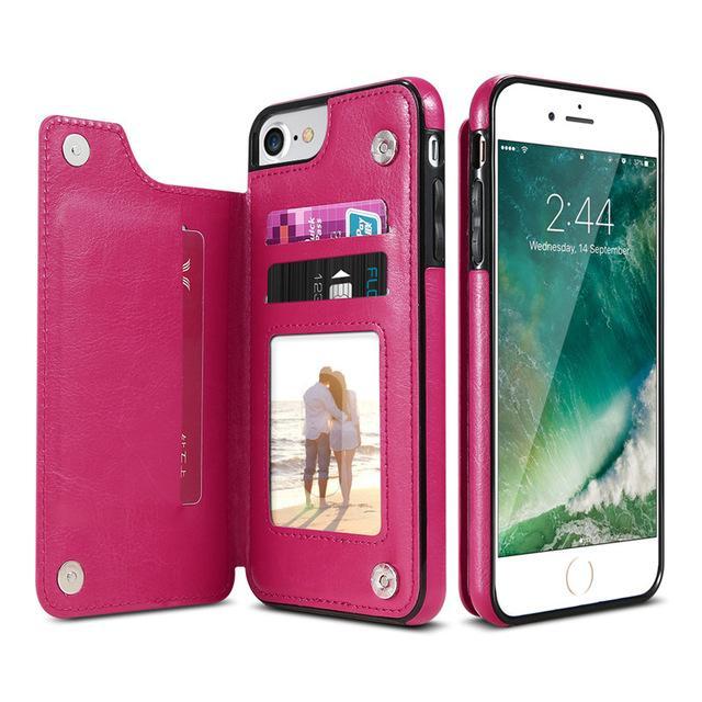 Flip Wallet Case For iPhone & Samsung - Indigo-Temple