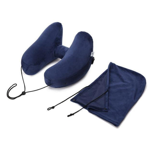 TotalSupport™ Inflatable H-Shape Travel Pillow - Indigo-Temple