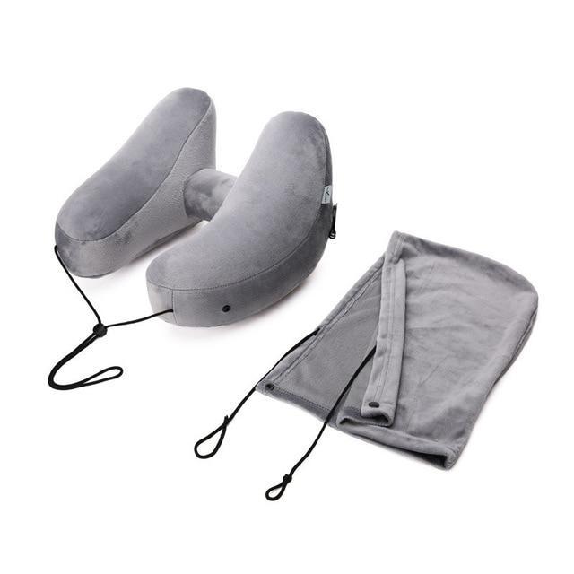 TotalSupport™ Inflatable H-Shape Travel Pillow - Indigo-Temple