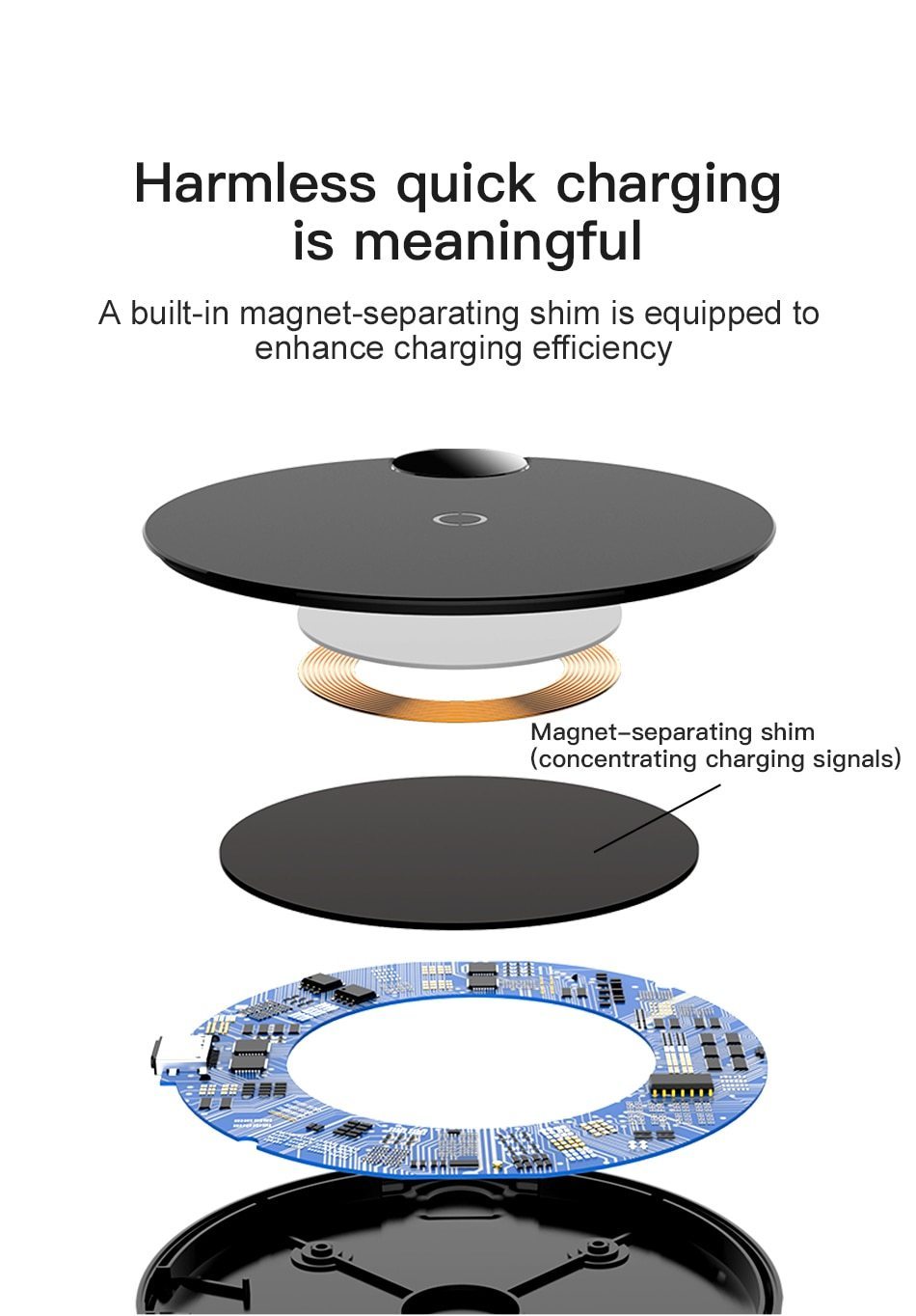 Baseus™ Qi Wireless LED Display 10W Charging Pad - Indigo-Temple