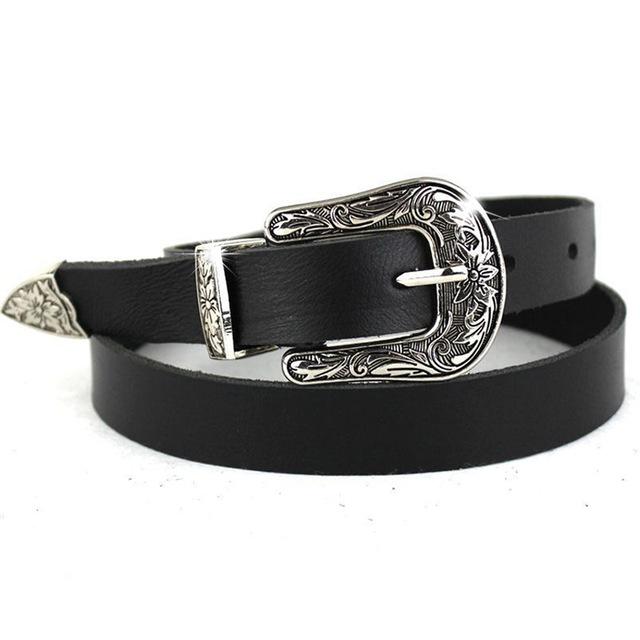 Western Cowgirl Women's Leather Belt - Indigo-Temple