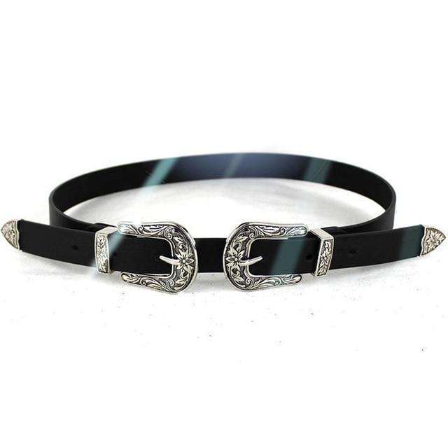 Western Cowgirl Women's Leather Belt - Indigo-Temple