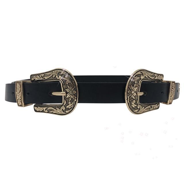 Western Cowgirl Women's Leather Belt - Indigo-Temple