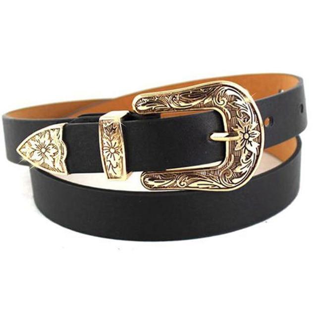 Western Cowgirl Women's Leather Belt - Indigo-Temple