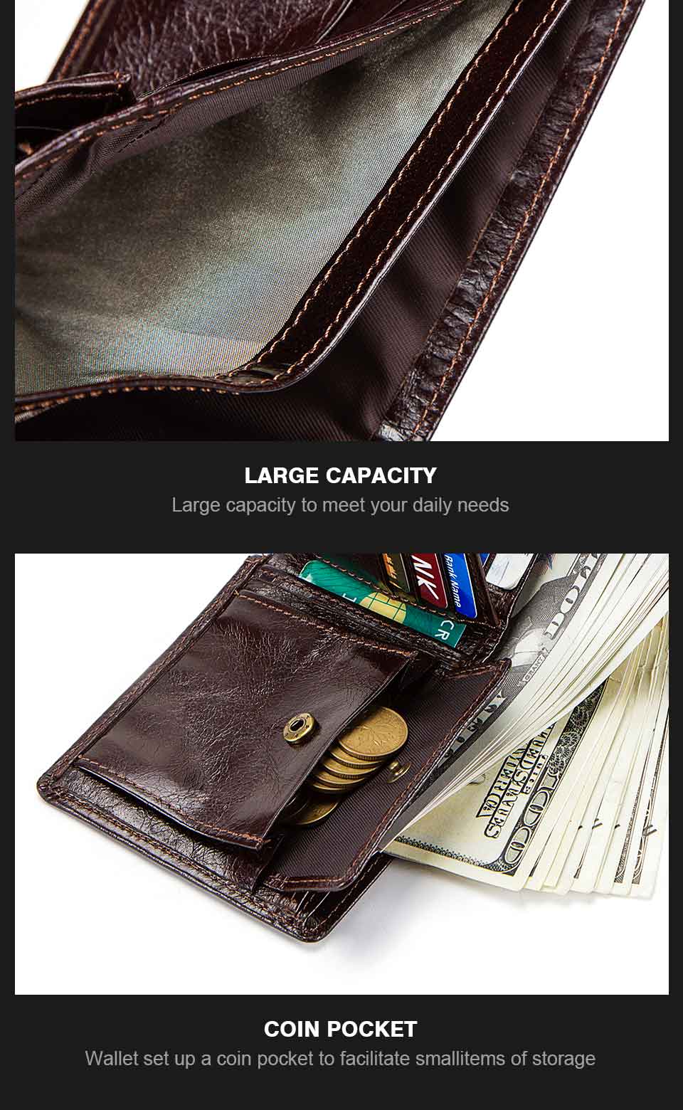 Anti-Lost/Theft Bluetooth Genuine  Leather Smart-Wallet - Indigo-Temple