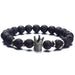 Classic Lava Stone Handmade Unisex  Beaded Bracelets - Indigo-Temple