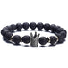 Classic Lava Stone Handmade Unisex  Beaded Bracelets - Indigo-Temple