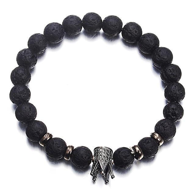 Classic Lava Stone Handmade Unisex  Beaded Bracelets - Indigo-Temple