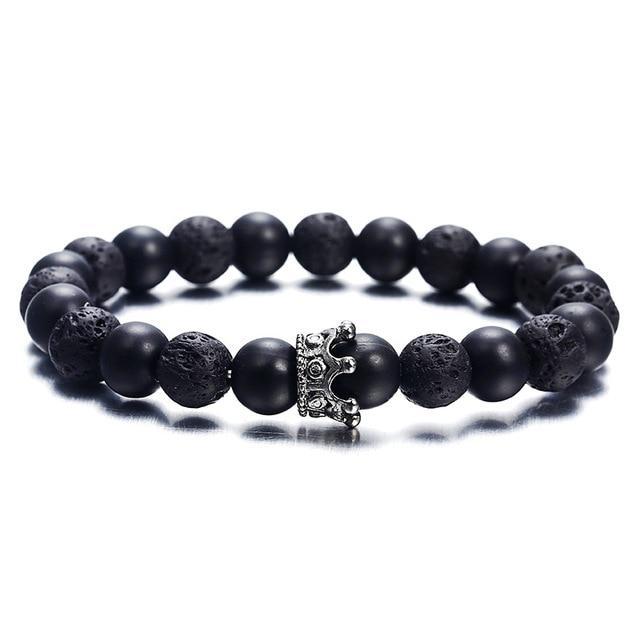 Classic Lava Stone Handmade Unisex  Beaded Bracelets - Indigo-Temple