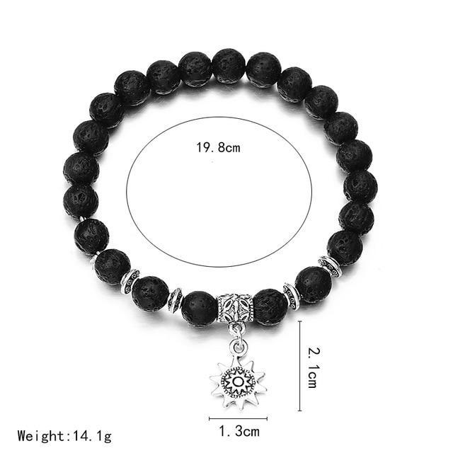 Classic Lava Stone Handmade Unisex  Beaded Bracelets - Indigo-Temple