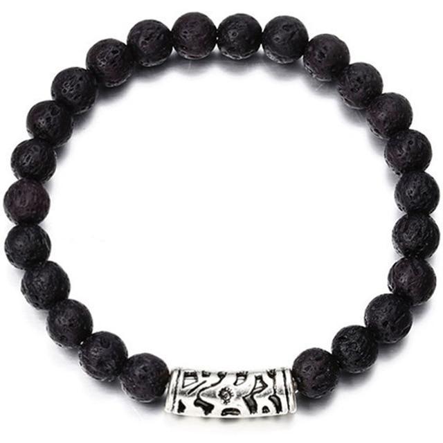 Classic Lava Stone Handmade Unisex  Beaded Bracelets - Indigo-Temple