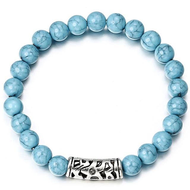 Classic Lava Stone Handmade Unisex  Beaded Bracelets - Indigo-Temple