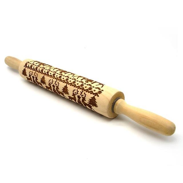 Christmas Embossing Rolling Pins - Indigo-Temple